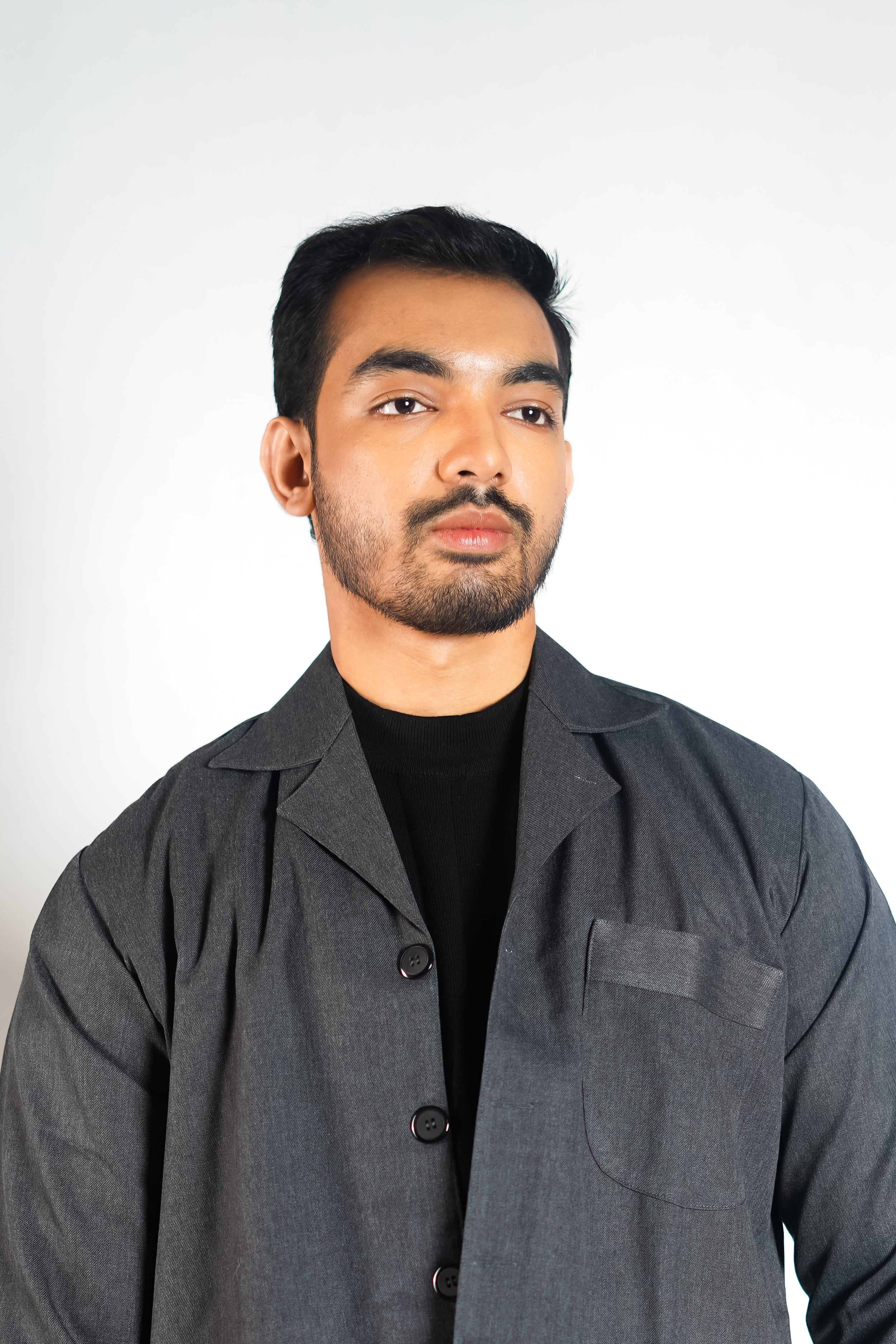 Charcoal Grey Jacket Man