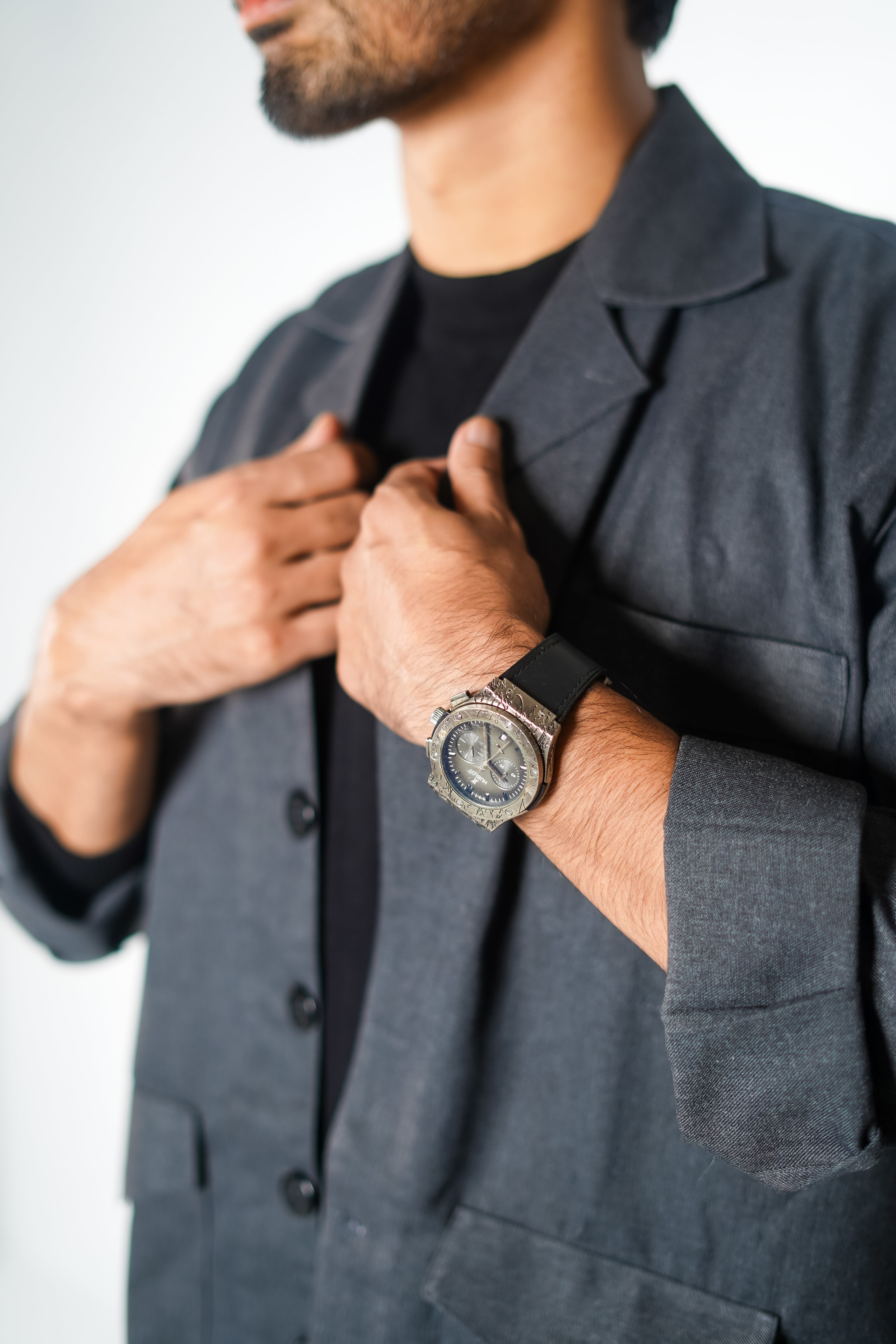 Charcoal Grey Jacket Man