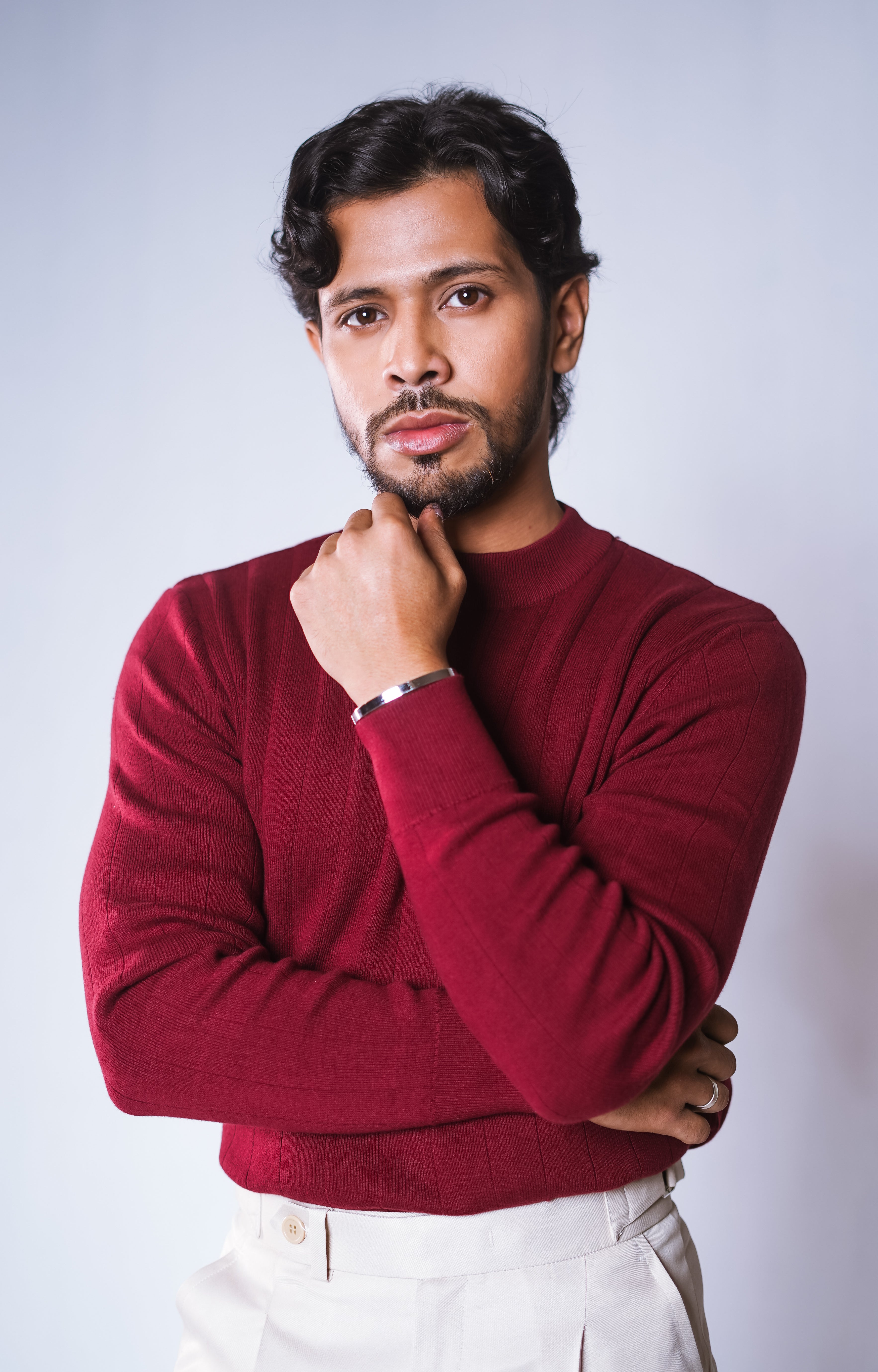 Oxblood Classic Knit Sweater man