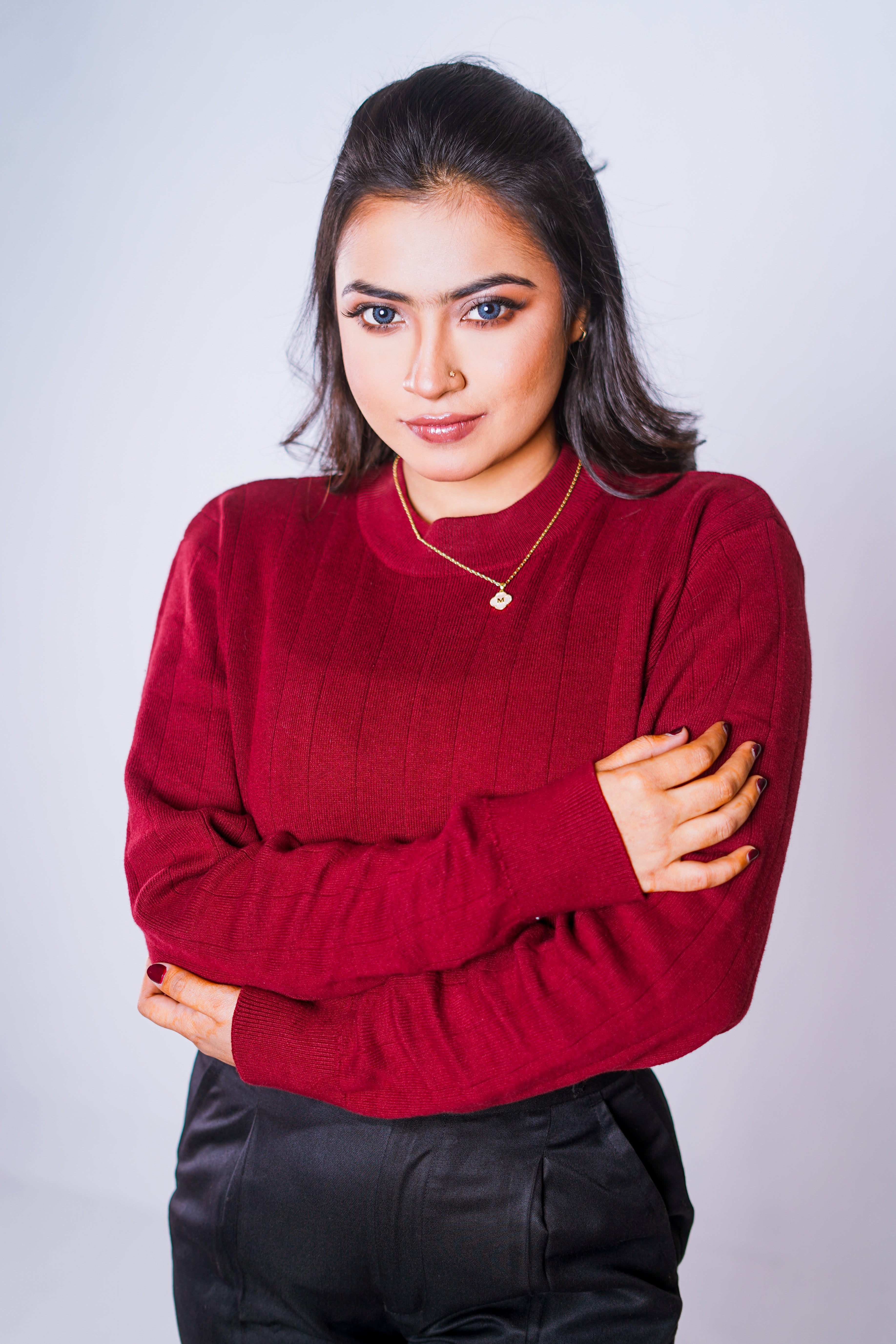 Oxblood Classic Knit Sweater woman