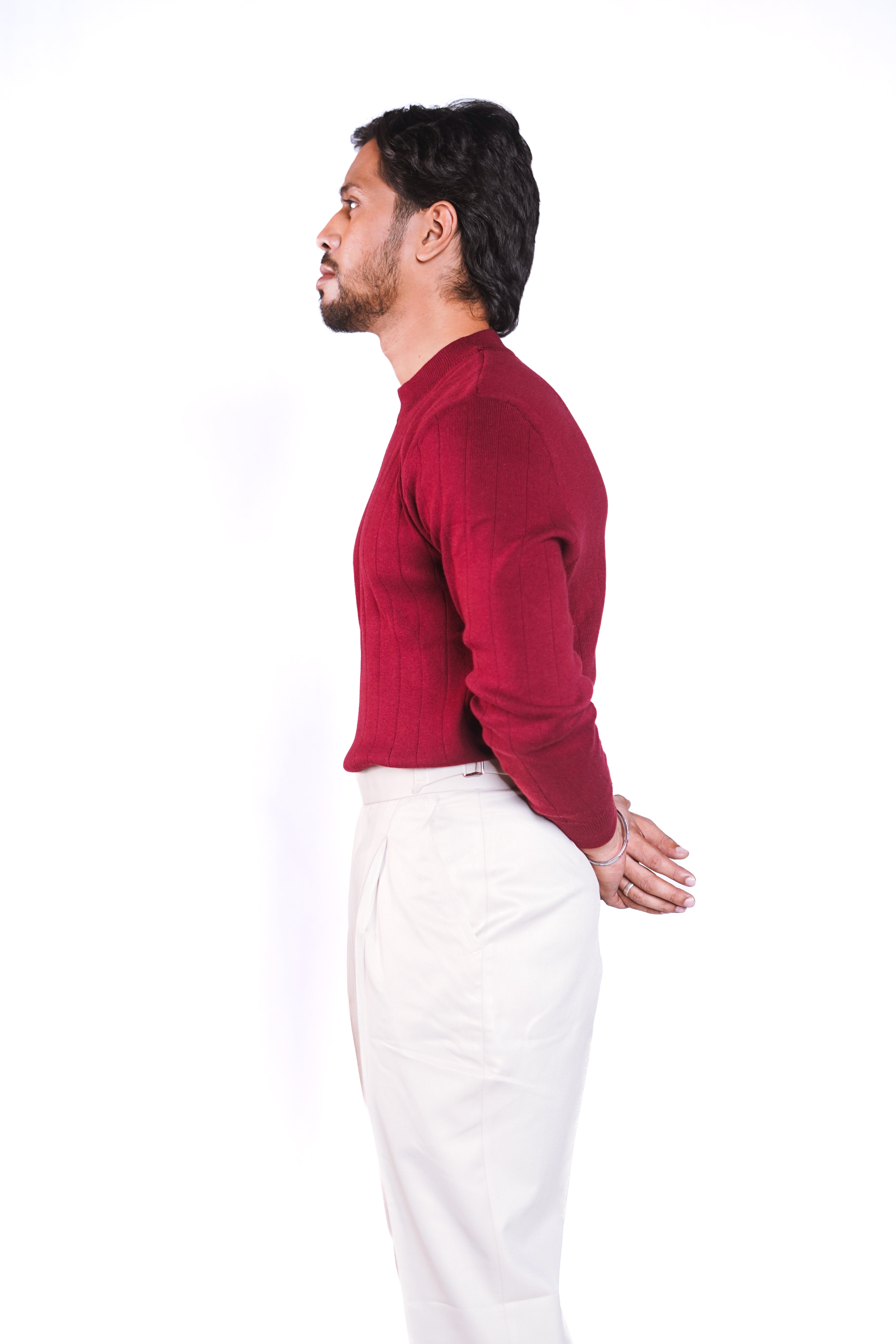 Oxblood Classic Knit Sweater man